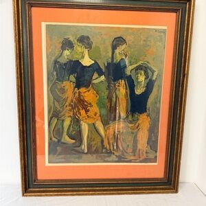 Vintage Signed M Soyer Modernist Figurative Painting Framed